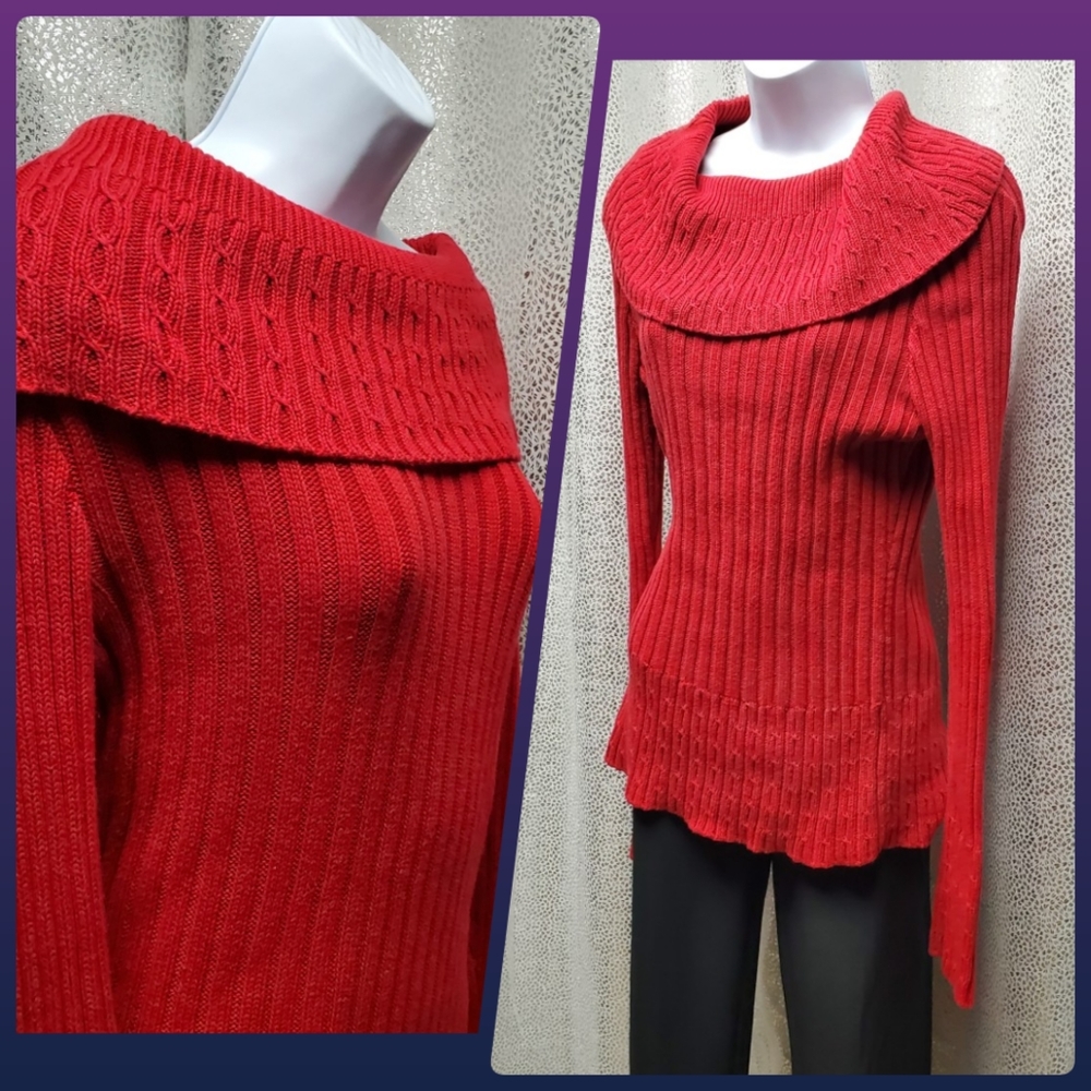 Vintage Cherry Red Turtleneck Sweater by Cato